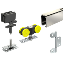 Serie TANGO Falt-Schiebetürsystem, Bausatz mit Aluminiumschiene L 150 cm, 1 T