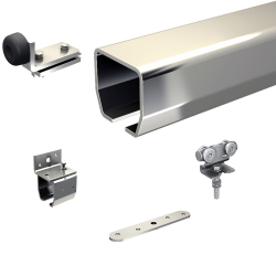 Serie HERCULE 9030X Schiebetorsystem, VA2 Edelstahl, Set zur Wandbefestigung L 