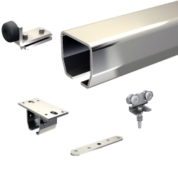 Serie HERCULE 9030X Schiebetorsystem, VA2 Edelstahl, Set zur Deckenbefestigung L