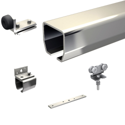 Serie HERCULE 9040X Schiebetorsystem, VA2 Edelstahl, Set zur Wandbefestigung L 
