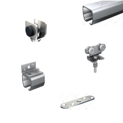 Serie HERCULE 9010N Schiebetorsystem, Set zur Wandbefestigung L 200 cm, 1 Tor 
