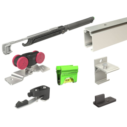 Serie SAF-EVOLUTION Schiebetürsystem, Bausatz mit Aluminiumschiene L 195 cm,