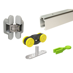 SAF-FOLD Set für Türen bis 80 kg - Bausatz mit Aluminiumschiene L 140 cm, ge